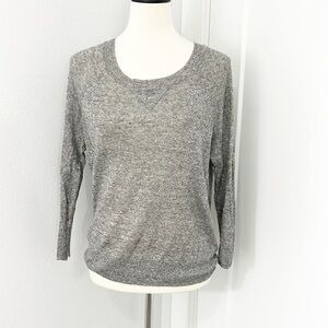 Madewell XS Gray Lightweight Linen Long Sleeve Sweater